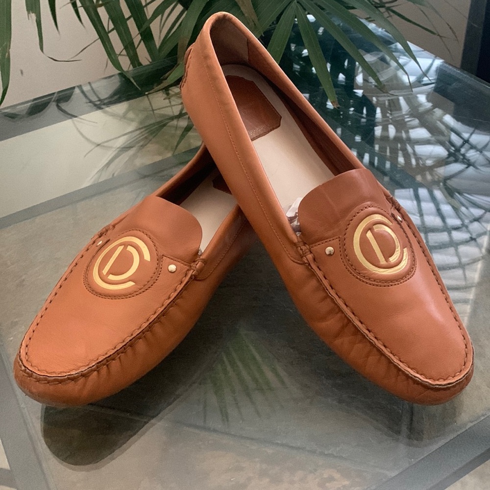 CHRISTIAN DIOR Leather Logo Loafers